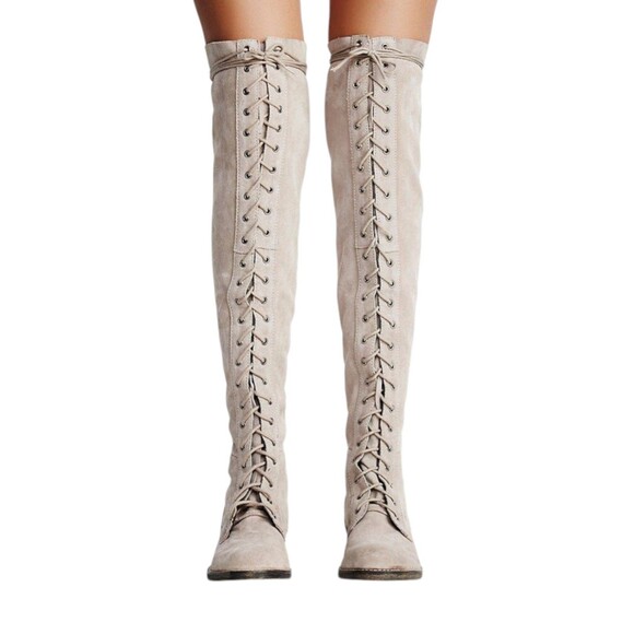 Free People Shoes - FREE PEOPLE Tennessee Over Knee Leather Boots Size EU 38 Boho Hippie